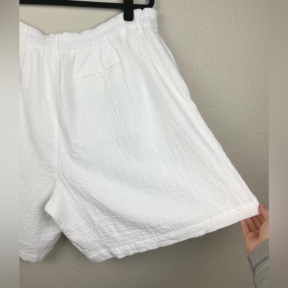 Aerie Women's XL Daybreak Trouser Short White Mid Rise 100% Cotton Beach MidRise - Picture 12 of 16